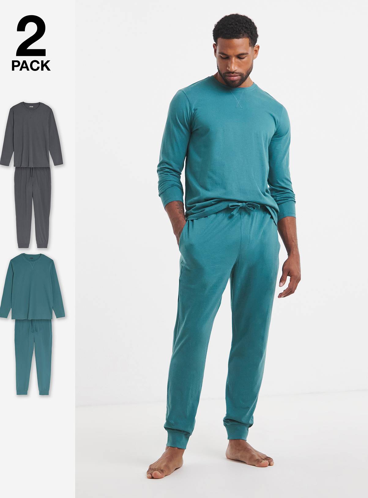 JACAMO 2 Pack Long Sleeve Pyjama Set L - Image 1